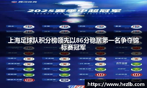 上海足球队积分榜领先以86分稳居第一名争夺锦标赛冠军